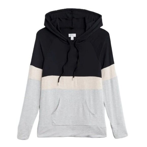 Market & Spruce Brena Pullover Knit Hoodie Sizes XL XXL Colorblock French Terry - Picture 1 of 10